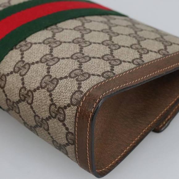 GUCCI GG Supreme Web Sherry Line Clutch Bag Beige 41 014 3087 25 Auth bs19581 - Picture 15 of 16